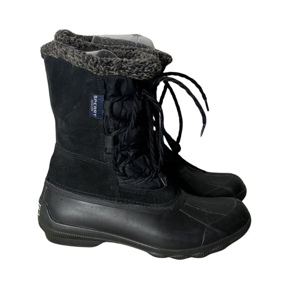 Sperry Boots Womens 7M Black Top Sider‎ Syren Strait Quarter Rubber Snow Winter - Picture 1 of 8
